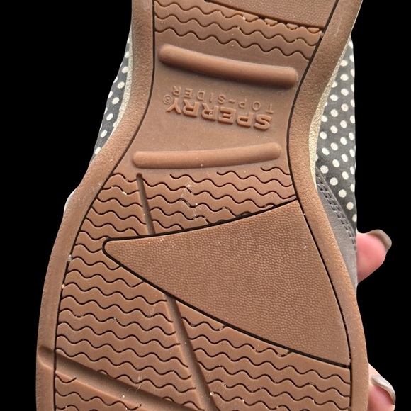 Sperry Top Sider Gray Leather Polka Dot Boat Shoes STS90818 Women's 12 - Picture 6 of 7